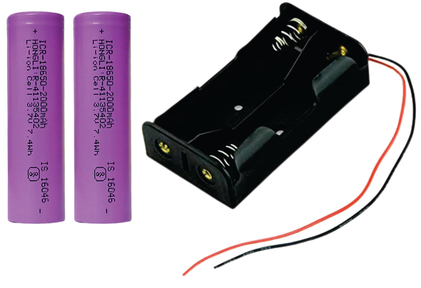 18650 Li-ion batteries + 2S  battery holder