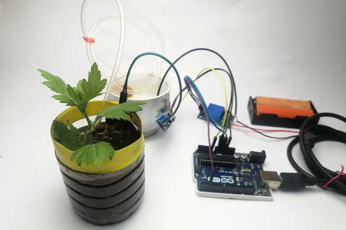smart irrigation soil moisture sensor arduino water pump kit