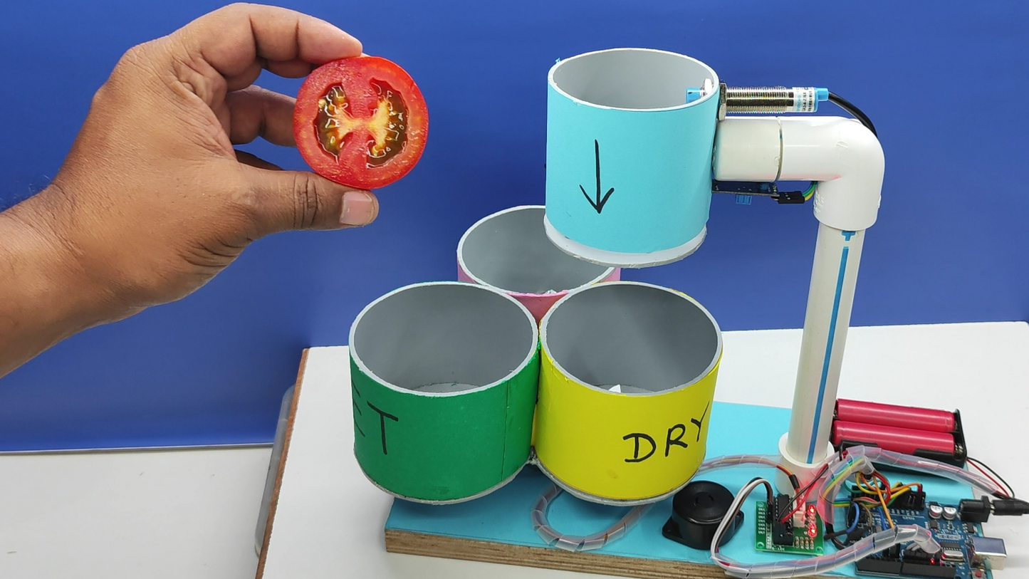 dry wet and metal waste segregator (Ready-made Project)