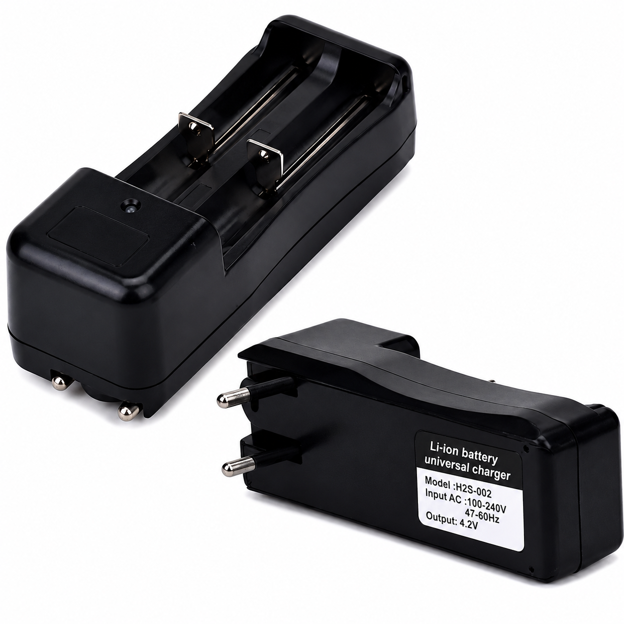 Universal Dual Battery Charger for Li-ion 3.7V 18650 Rechargeable Cells | 2 Slot Smart Lithium Ion Battery Charger with LED Indicator