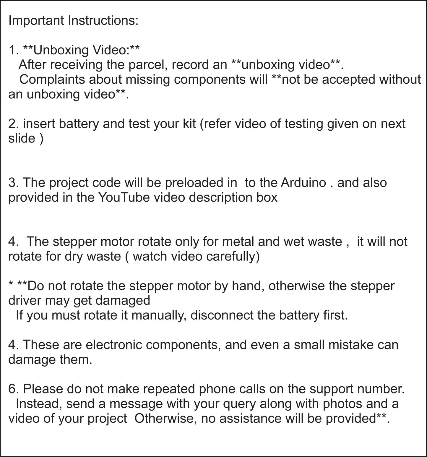 dry wet and metal waste segregator components connection ready kit