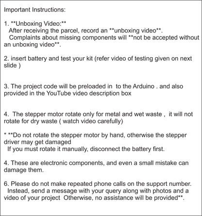 dry wet and metal waste segregator components connection ready kit