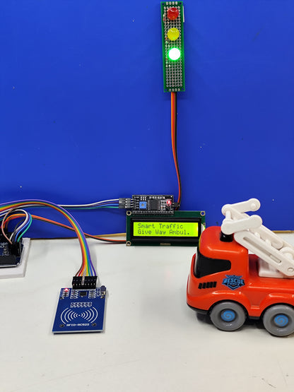 Smart Traffic Signal RFID Ambulance Clearance Project | Arduino Emergency Vehicle Priority System | Ready-Made Working Model