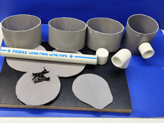 dry wet and metal waste segregator Hardware kit(pipes)
