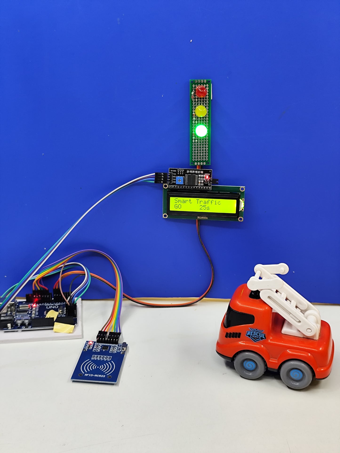 Smart Traffic Signal RFID Ambulance Clearance Project | Arduino Emergency Vehicle Priority System | Ready-Made Working Model