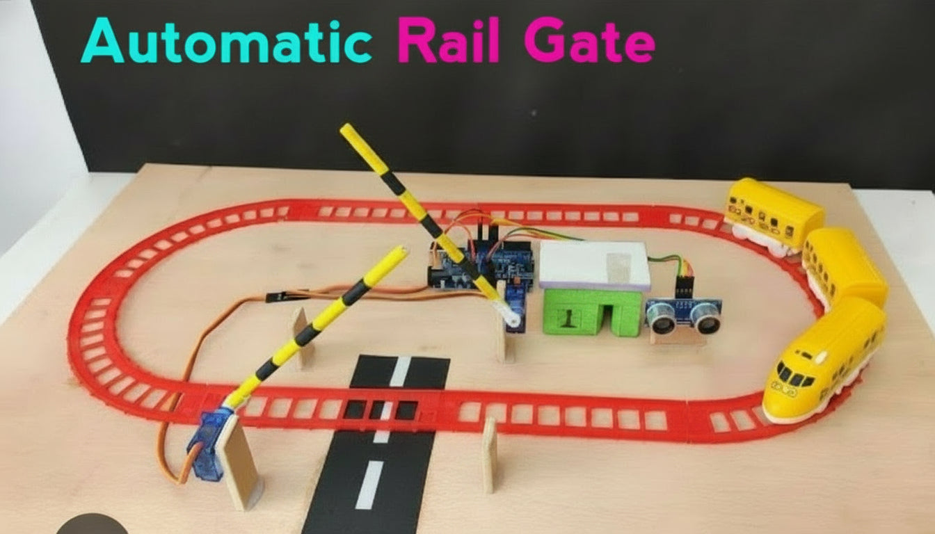 Automatic railway gate opening Arduino ready made project – SKYNET ROBOTICS