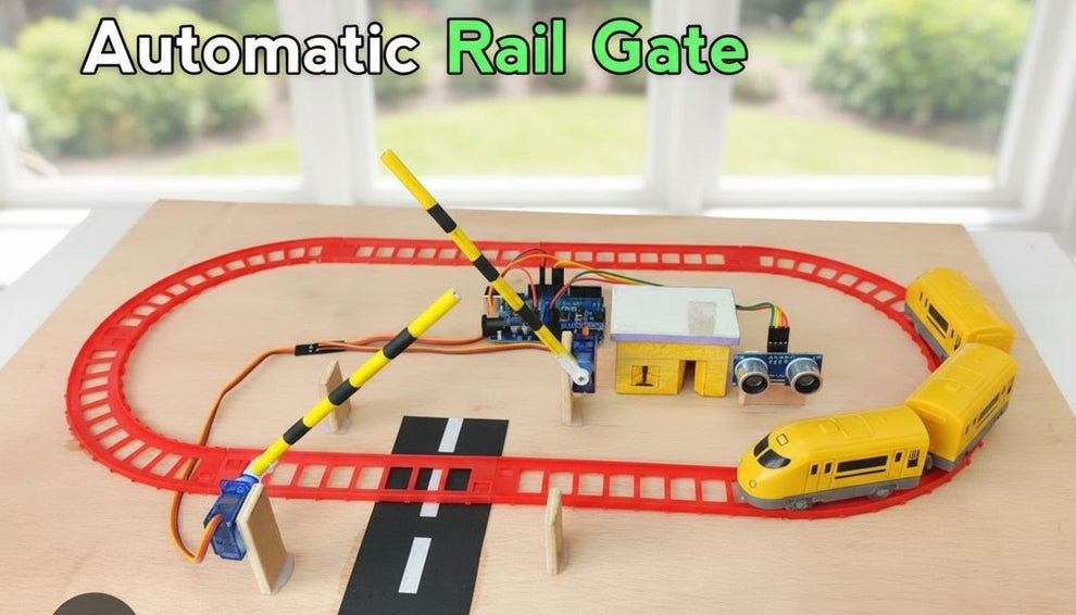 Automatic railway gate opening Arduino ready made project – SKYNET ROBOTICS