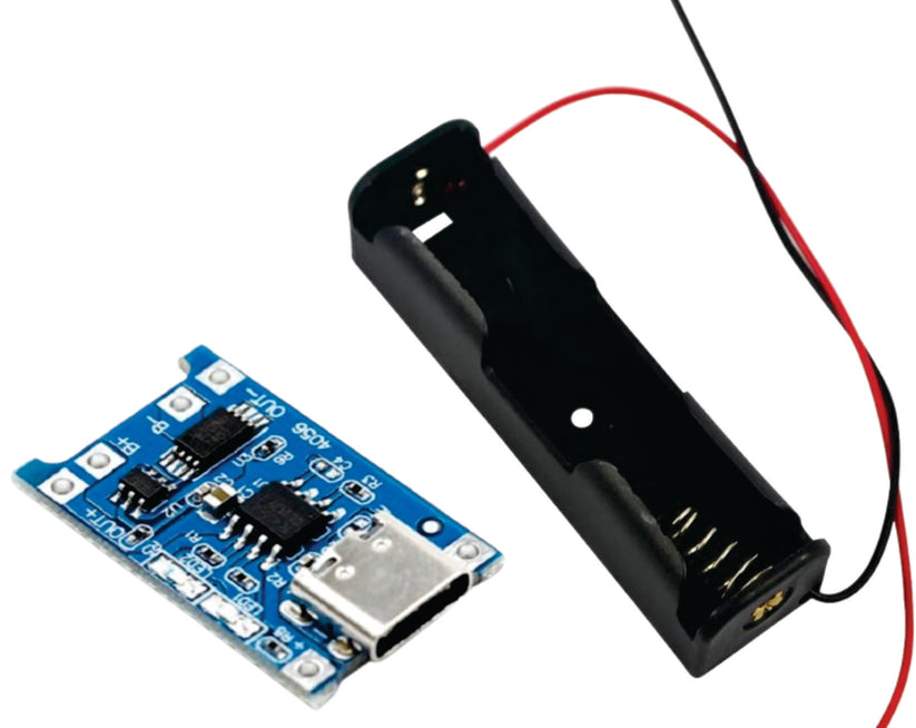 TP4056 charging module (c type)+1S battery holder combo – SKYNET ROBOTICS